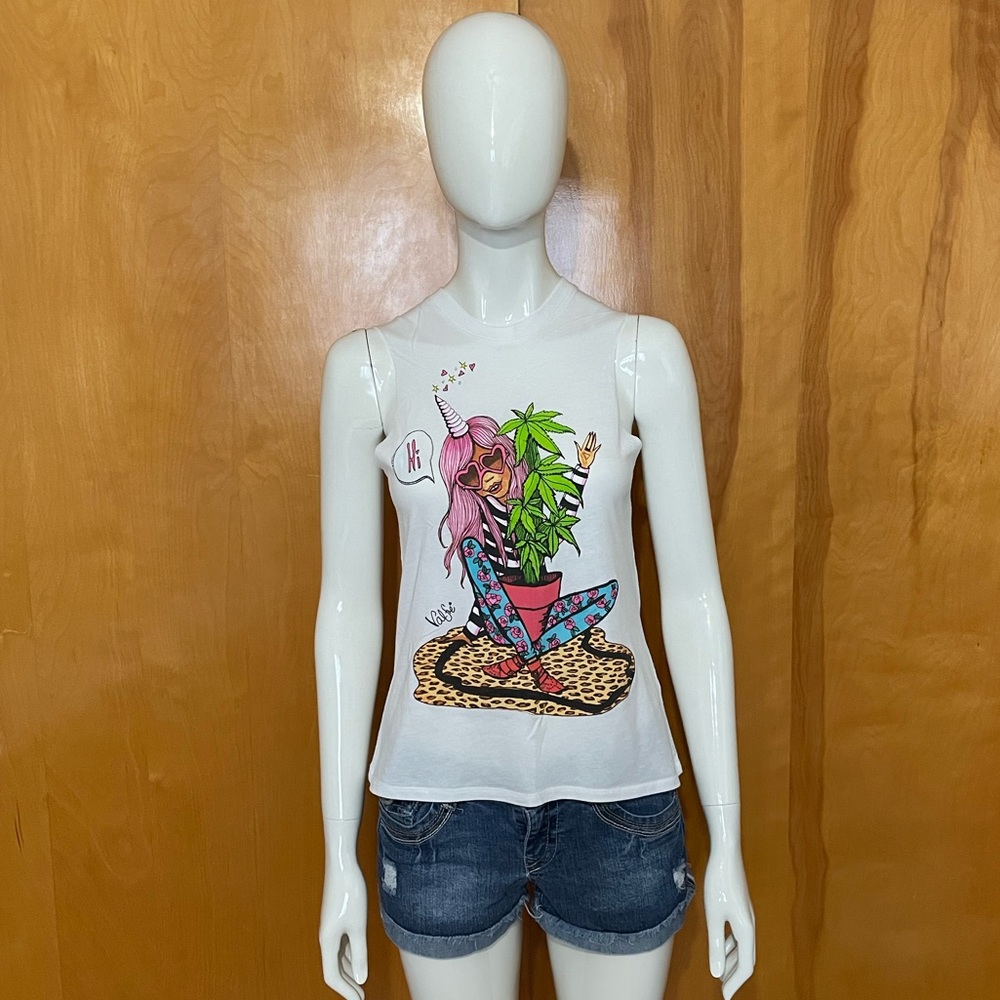 Rare Valfre Hi Weed Plant Tank Top Size XS